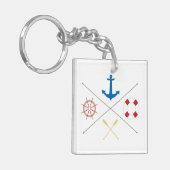 Nautische Anker Zeilboot Ertsen Sleutelhanger (Voorkant Links)