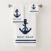 Nautische Anker Zeilboot Naam Custom Swag Bad Handdoek (Insitu)