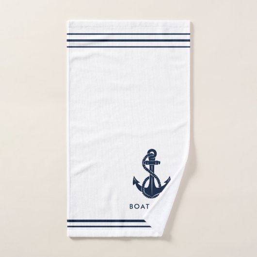 Nautische Anker Zeilboot Naam Custom Swag Bad Handdoek (Handdoek)