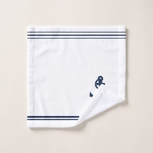 Nautische Anker Zeilboot Naam Custom Swag Bad Handdoek (Wasdoekje)