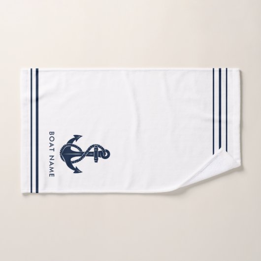 Nautische Anker Zeilboot Naam Custom Swag Bad Handdoek (Handdoek)