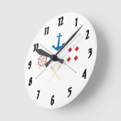 Nautische Anker Zeilboot Ore Wandklok (Hoek)