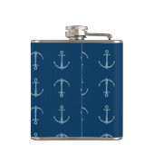 Nautische Anker Zeilen Monogram Whiskey Flask Heupfles (Achterkant)