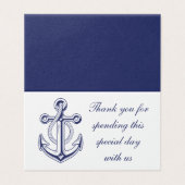 nautische anker zeiler oceaan dank u bruiloft kaart (Buitenkant ongevouwen)