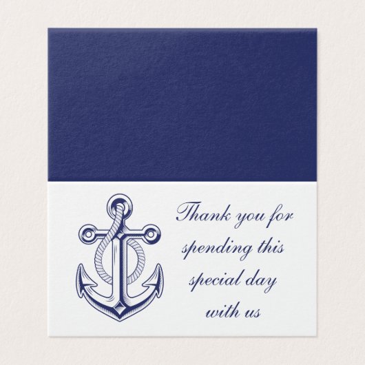 nautische anker zeiler oceaan dank u bruiloft kaart (Buitenkant ongevouwen)