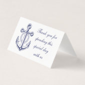 nautische anker zeiler oceaan dank u bruiloft kaart (Voorkant)