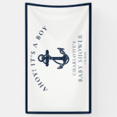 Nautische Anker Zeiljongen Baby shower Spandoek (Verticaal)