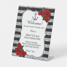 Nautische Anker Zilveren Zwarte Streep Bruiloft Ve