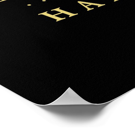 Nautische anker, zwart goud, bruiloft welkom poster (Hoek)