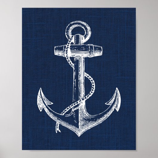 Nautische Ankerafdrukken Poster (Voorkant)