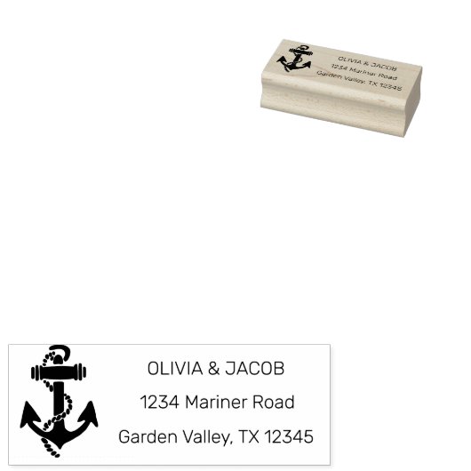 Nautische ankerboot Lake Ocean bruiloft Rubberstempel (Gestempeld)