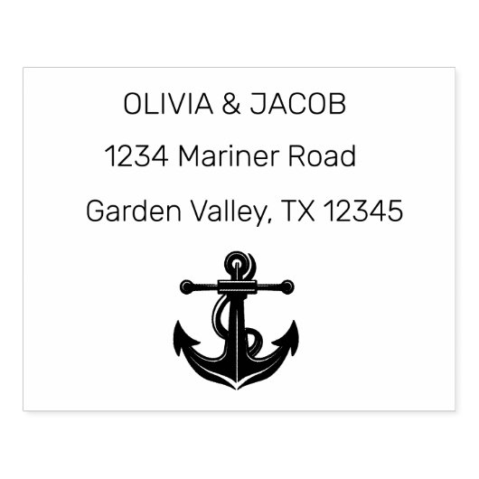 Nautische ankerboot Lake Ocean bruiloft Rubberstempel (Afrduk)