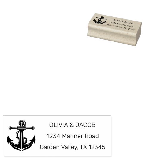 Nautische ankerboot Lake Ocean bruiloft Rubberstempel (Gestempeld)