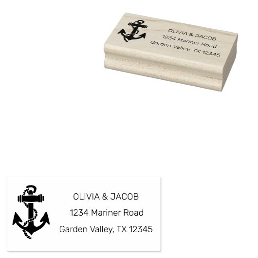 Nautische ankerboot Lake Ocean bruiloft Rubberstempel (Gestempeld)