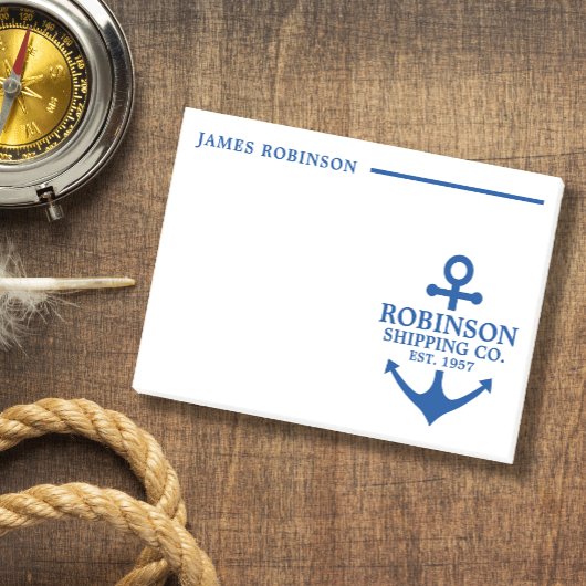 Nautische Ankerboot of Scheepseigenaar Blauw en Wi Post-it® Notes