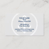 Nautische ankerboot visitekaartsjabloon visitekaartje (Achterkant)