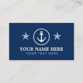 Nautische ankerboot visitekaartsjabloon visitekaartje (Voorkant)