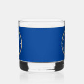 Nautische Ankerkabel Zee Blauw Wit Monogram Naam Whisky Glas (Links)