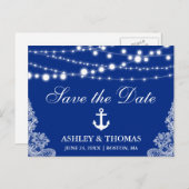 Nautische Ankerlichten & Kant Sla de Datum op Aankondigingskaart (Voorkant / Achterkant)