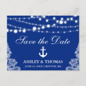 Nautische Ankerlichten & Kant Sla de Datum op Aankondigingskaart (Voorkant)