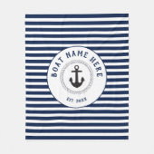Nautische ankernaam fleece deken (Voorkant)