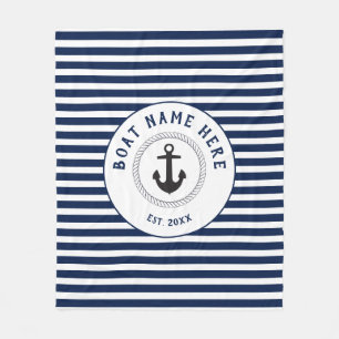 Nautische ankernaam fleece deken