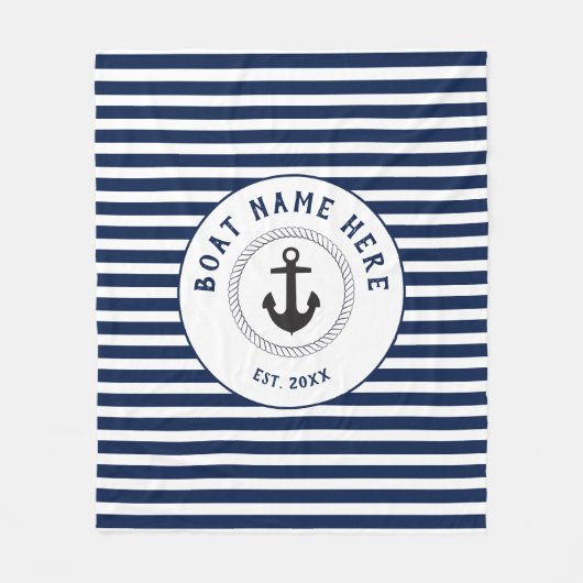 Nautische ankernaam fleece deken (Voorkant)