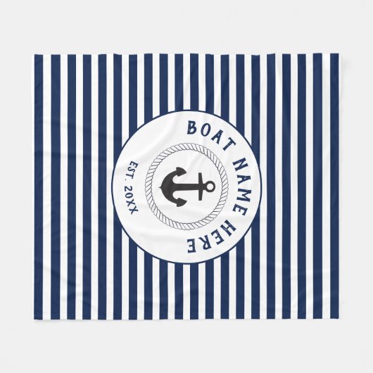 Nautische ankernaam fleece deken (Voorkant (Horizontaal))