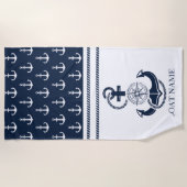 Nautische ankernaam strandlaken (Voorkant)