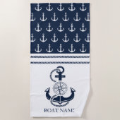 Nautische ankernaam strandlaken (Voorkant)