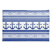 Nautische ankerpunten en -streepjes kussensloop (Achterkant-Links)