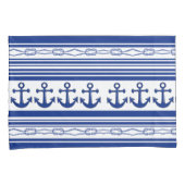 Nautische ankerpunten en -streepjes kussensloop (Voorkant-Rechts)