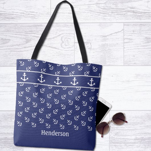 Nautische ankers bij de marine tote bag