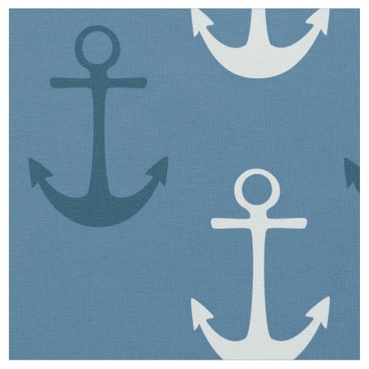 Nautische Ankers Blauwe Stof (Close Up)