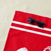 nautische ankers boot roeiriemen familie monogram  strandlaken (In situ)