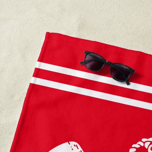 nautische ankers boot roeiriemen familie monogram  strandlaken (In situ)