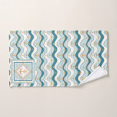 Nautische ankers en golven bad handdoek (Handdoek)