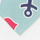 Nautische ankers en harten patroon fleece deken (Hoek)