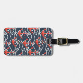 Nautische ankers en hellingspatroon bagagelabel (Voorkant horizontaal)