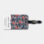 Nautische ankers en hellingspatroon bagagelabel (Achterkant horizontaal)