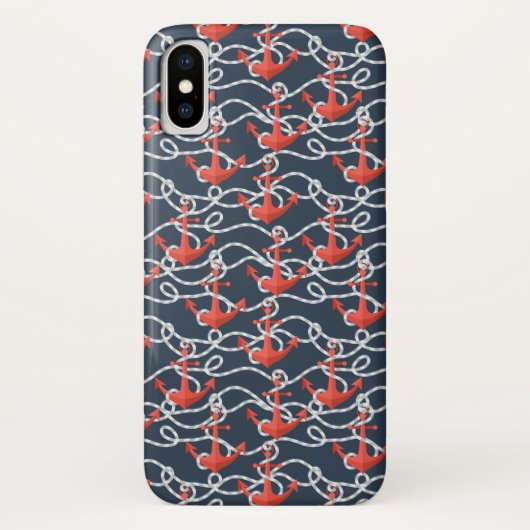 Nautische ankers en hellingspatroon Case-Mate iPhone case (Achterkant)