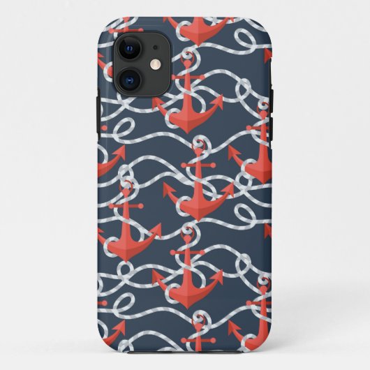 Nautische ankers en hellingspatroon Case-Mate iPhone case (Achterkant)