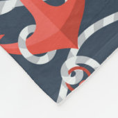 Nautische ankers en hellingspatroon fleece deken (Hoek)