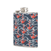 Nautische ankers en hellingspatroon heupfles (Links)