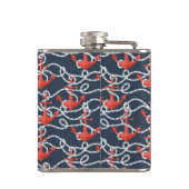 Nautische ankers en hellingspatroon heupfles (Achterkant)