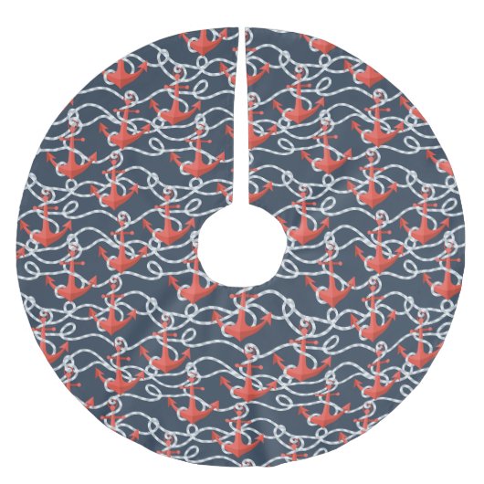 Nautische ankers en hellingspatroon kerstboom rok (Voorkant)