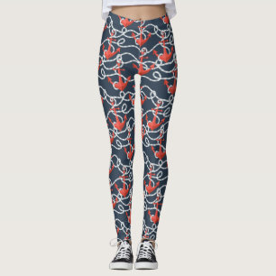 Nautische ankers en hellingspatroon leggings