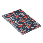 Nautische ankers en hellingspatroon notitieboek (Rechterzijde)