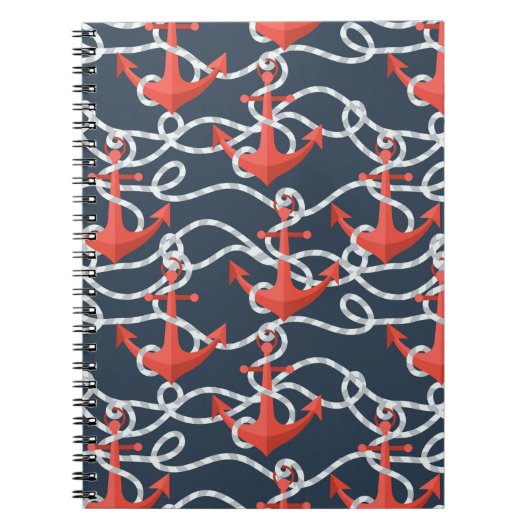 Nautische ankers en hellingspatroon notitieboek (Voorkant)