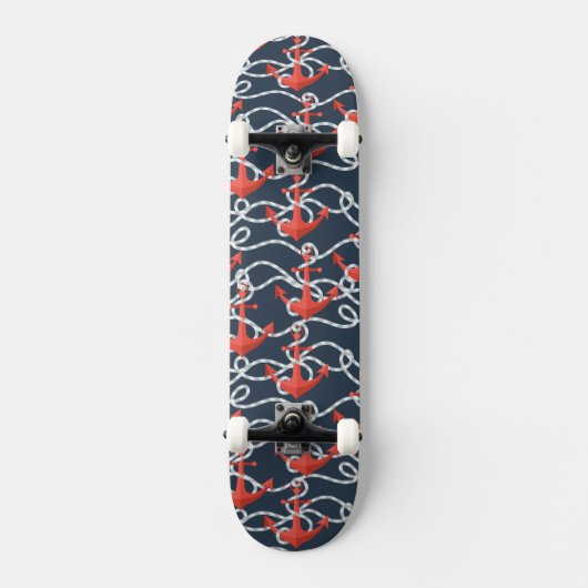 Nautische ankers en hellingspatroon persoonlijk skateboard (Voorkant)